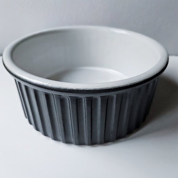 Bennington Potters Vermont Large 8" Souffle Dish - Black and White c.1960s USA - Picture 2 of 8